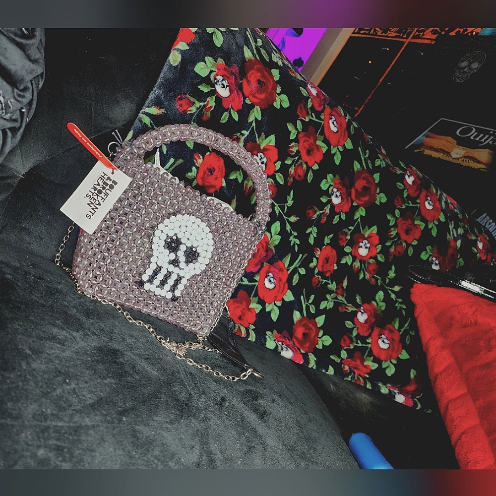 Unique Beaded Skull Handbag